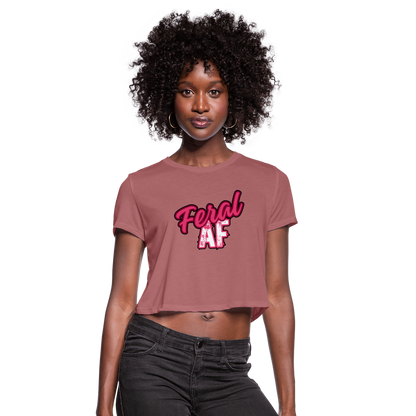 FERAL AF Women's Cropped T-Shirt - mauve