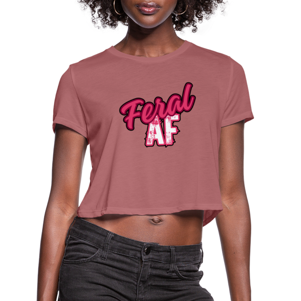 FERAL AF Women's Cropped T-Shirt - mauve