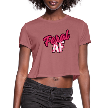 FERAL AF Women's Cropped T-Shirt - mauve