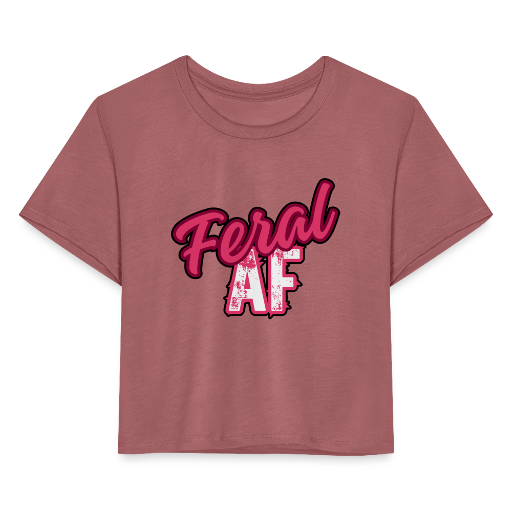 FERAL AF Women's Cropped T-Shirt - mauve