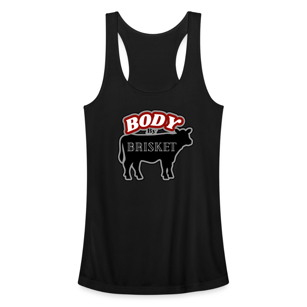 BODY BY BRISKET Women’s Performance Racerback Tank Top - black