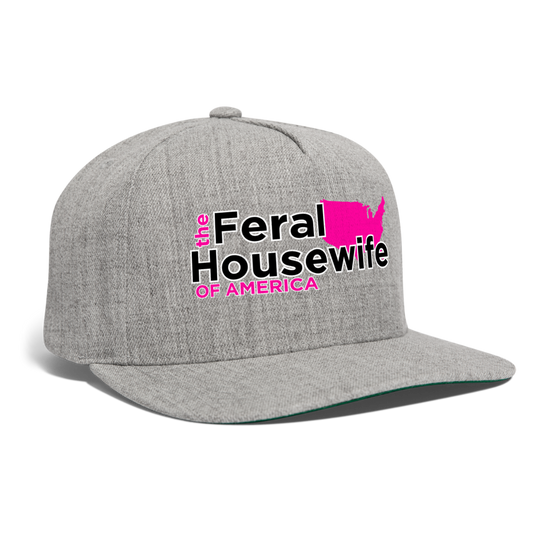 Feral Housewife of America | Snapback Baseball Cap - heather gray