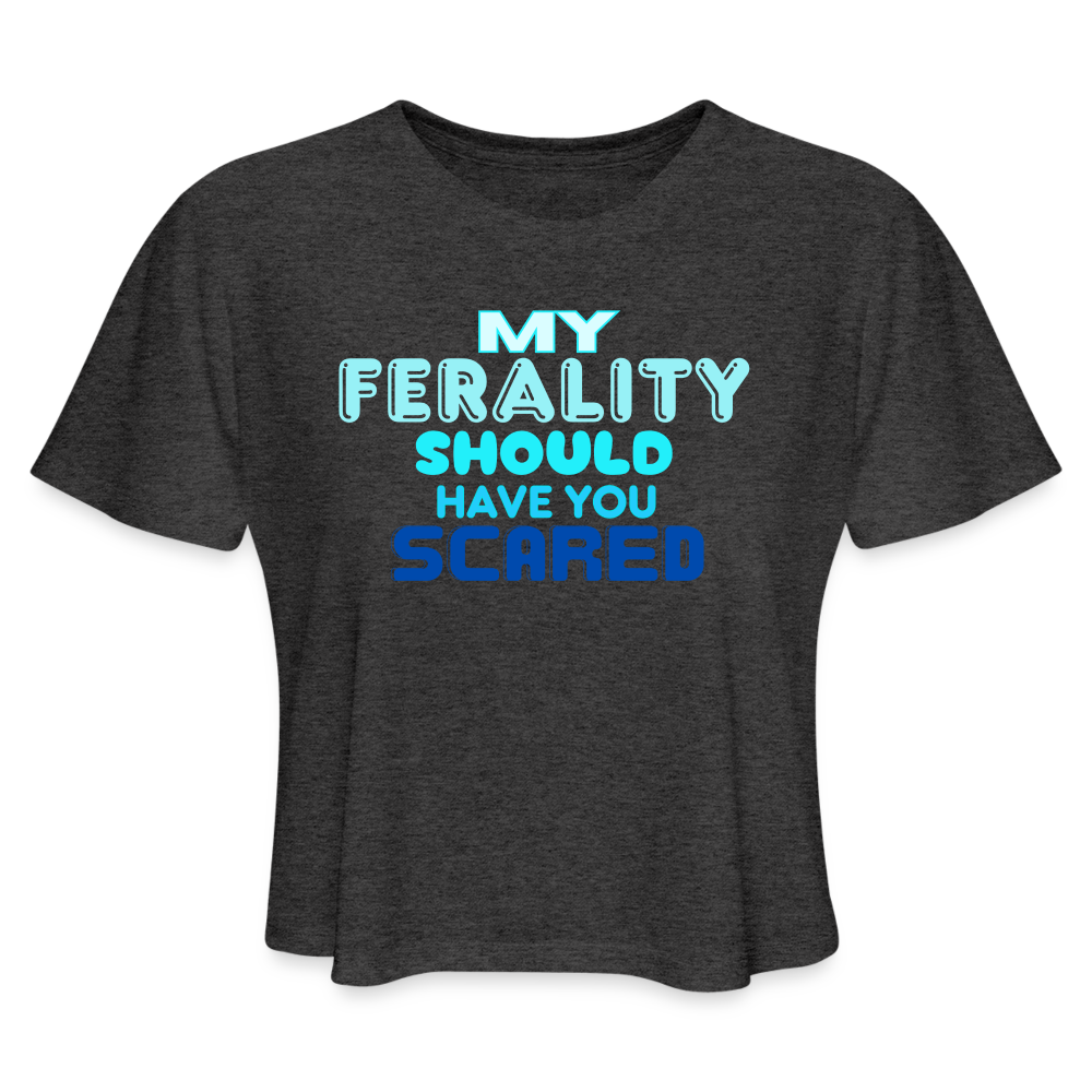 FERALITY Women's Cropped T-Shirt - deep heather