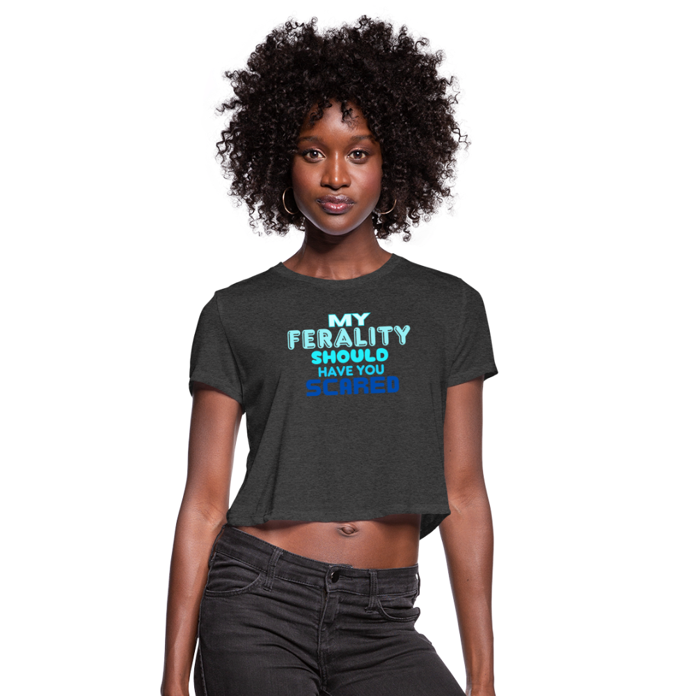 FERALITY Women's Cropped T-Shirt - deep heather