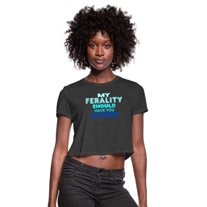 FERALITY Women's Cropped T-Shirt - deep heather