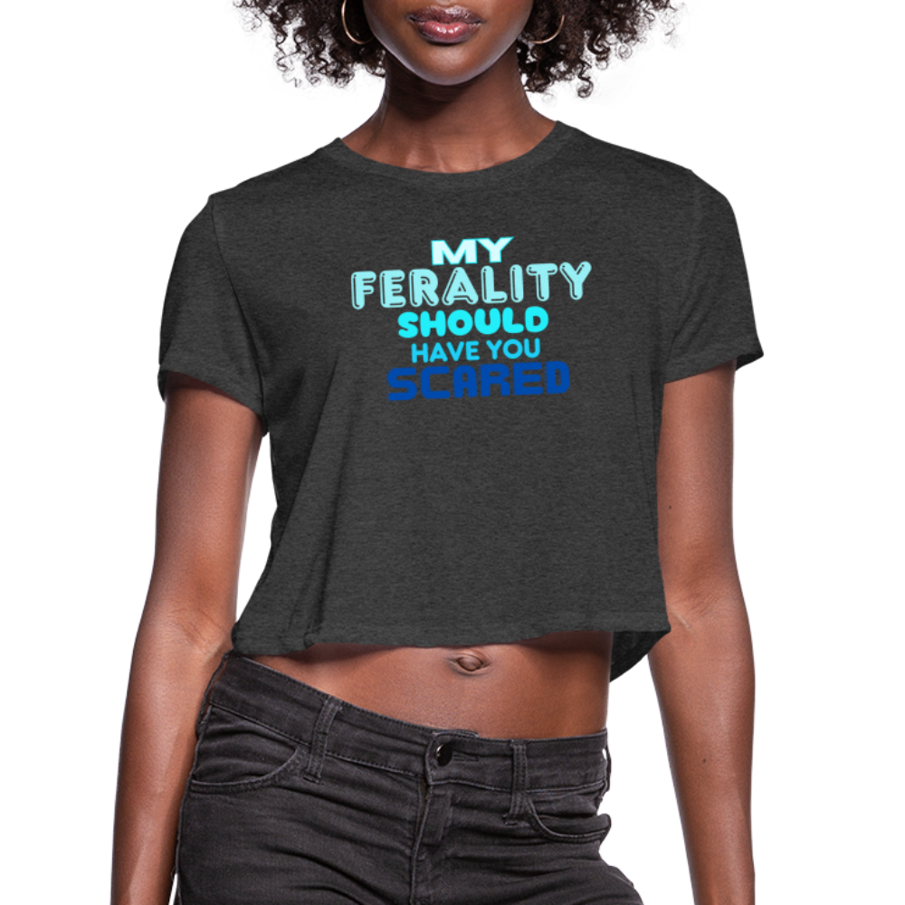 FERALITY Women's Cropped T-Shirt - deep heather