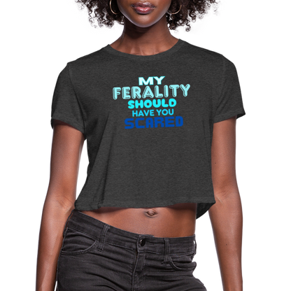 FERALITY Women's Cropped T-Shirt - deep heather