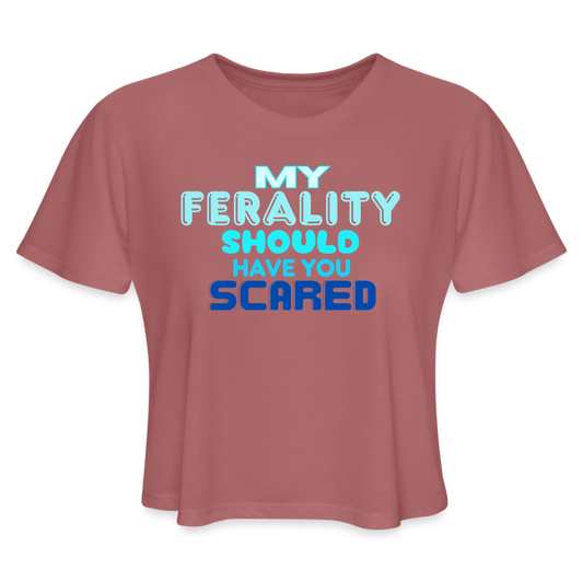 FERALITY Women's Cropped T-Shirt - mauve