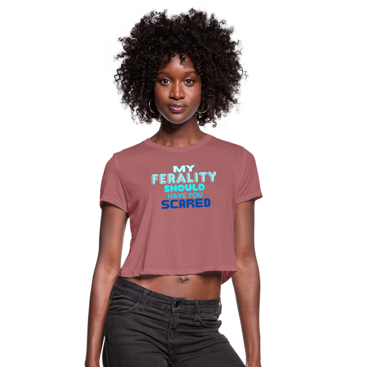 FERALITY Women's Cropped T-Shirt - mauve