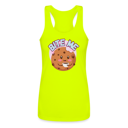 Bite Me – Women’s Performance Racerback Tank Top - neon yellow