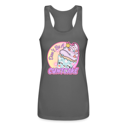 "Cupcake" – Women’s Performance Racerback Tank Top - charcoal