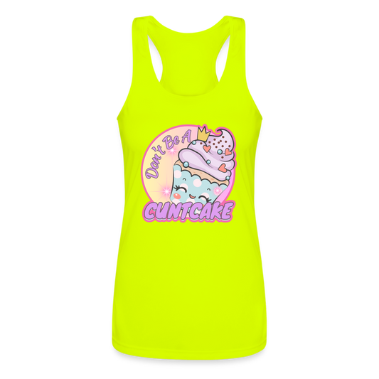"Cupcake" – Women’s Performance Racerback Tank Top - neon yellow