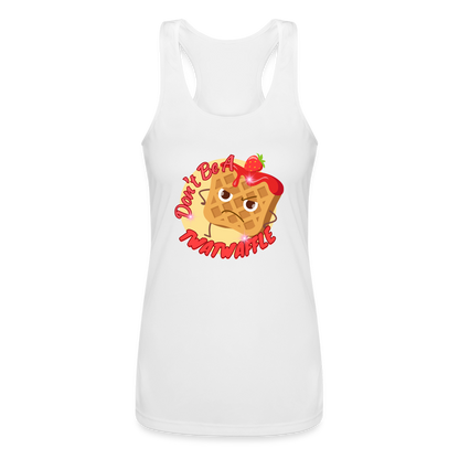 "Waffle" – Women’s Performance Racerback Tank Top - white
