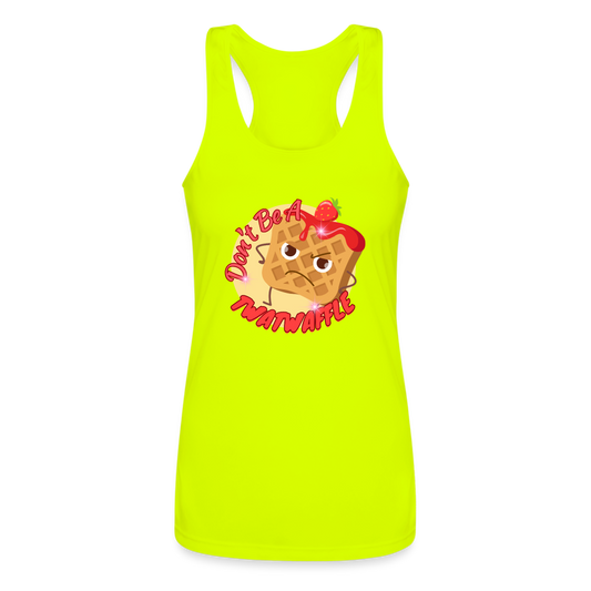 "Waffle" – Women’s Performance Racerback Tank Top - neon yellow