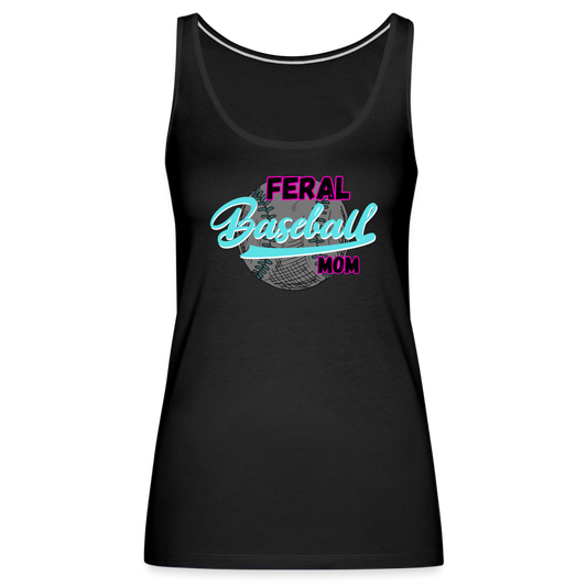 Feral Baseball Mom Women’s Premium Tank Top - black