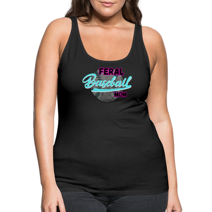 Feral Baseball Mom Women’s Premium Tank Top - black