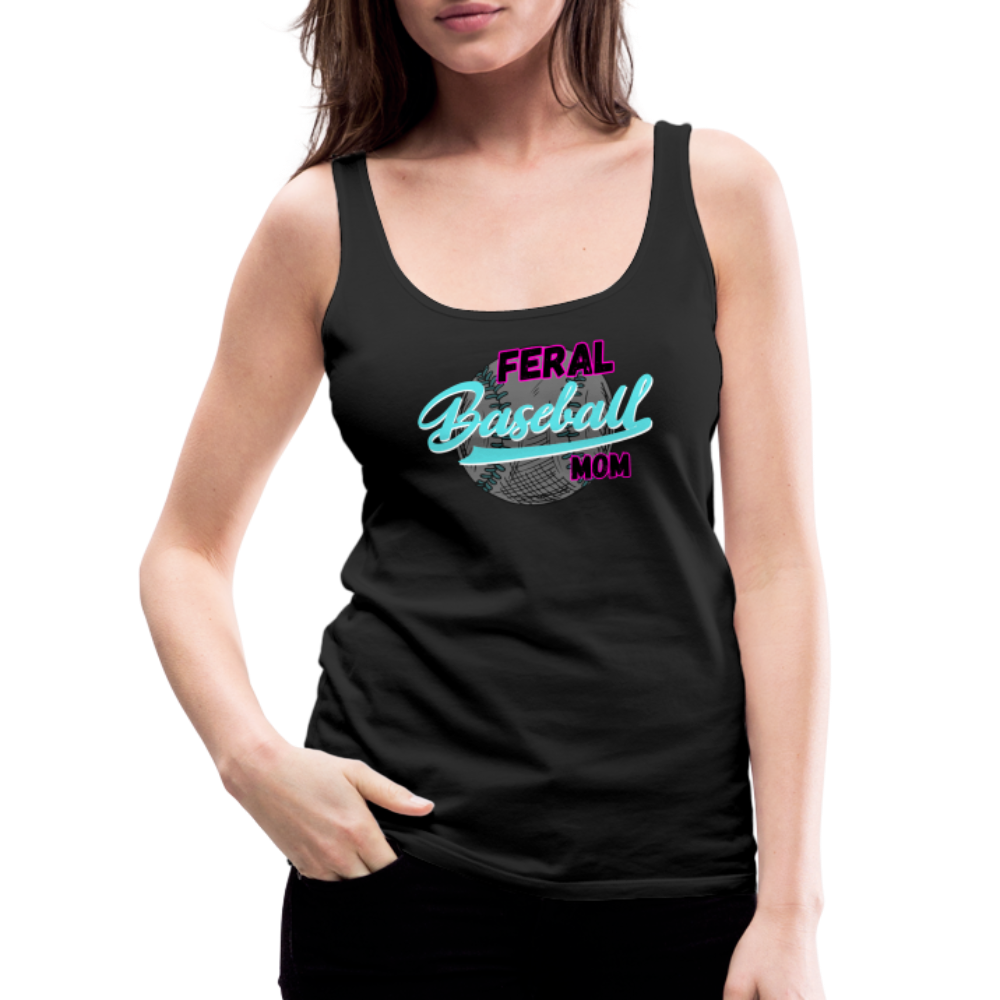 Feral Baseball Mom Women’s Premium Tank Top - black