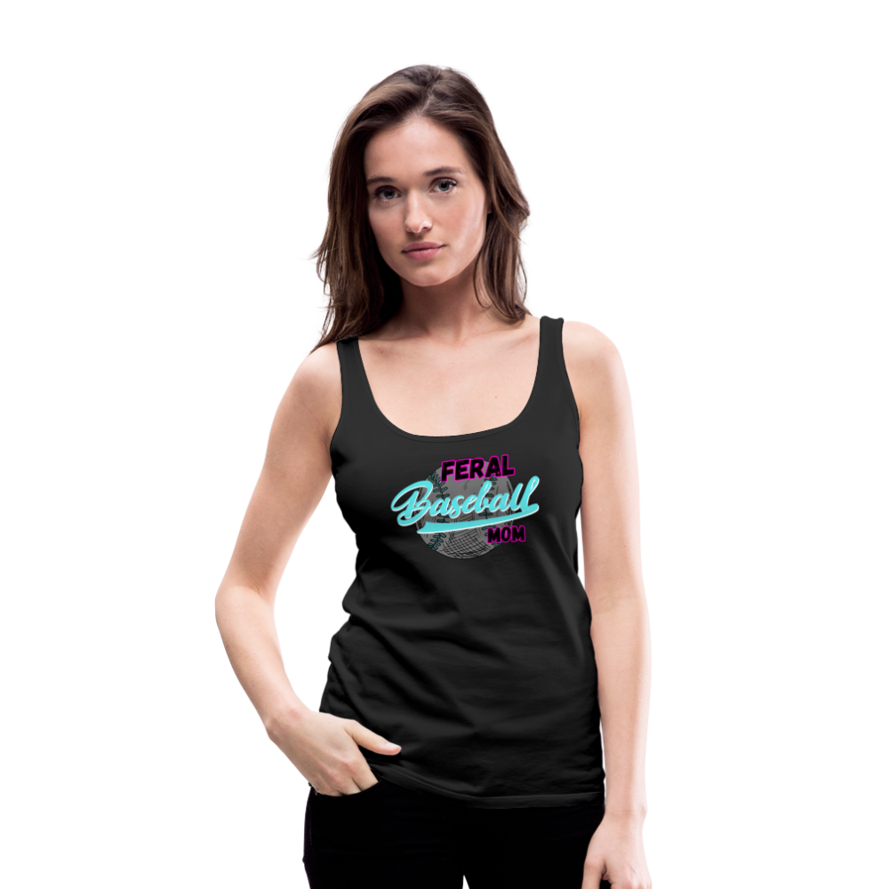 Feral Baseball Mom Women’s Premium Tank Top - black