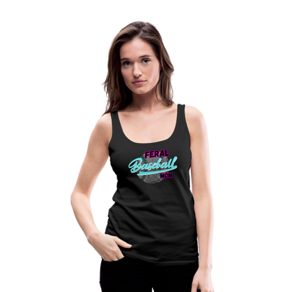 Feral Baseball Mom Women’s Premium Tank Top - black