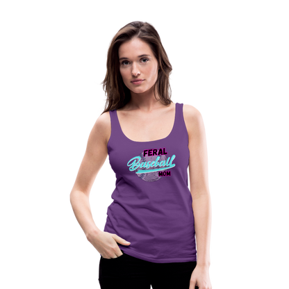 Feral Baseball Mom Women’s Premium Tank Top - purple