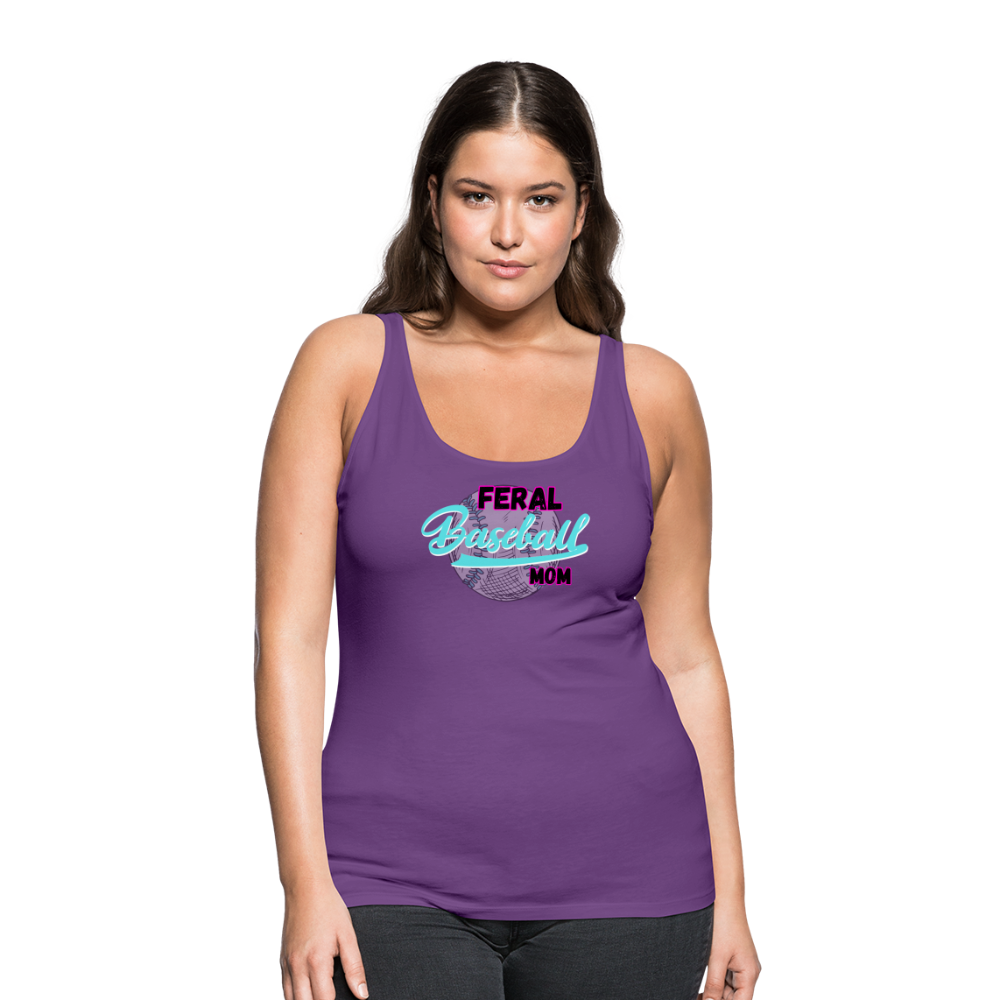 Feral Baseball Mom Women’s Premium Tank Top - purple