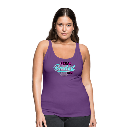 Feral Baseball Mom Women’s Premium Tank Top - purple