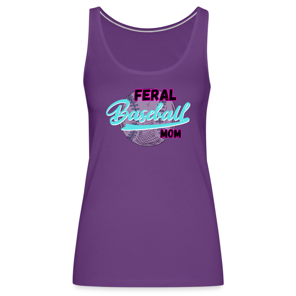 Feral Baseball Mom Women’s Premium Tank Top - purple