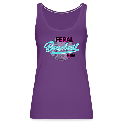 Feral Baseball Mom Women’s Premium Tank Top - purple