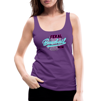 Feral Baseball Mom Women’s Premium Tank Top - purple
