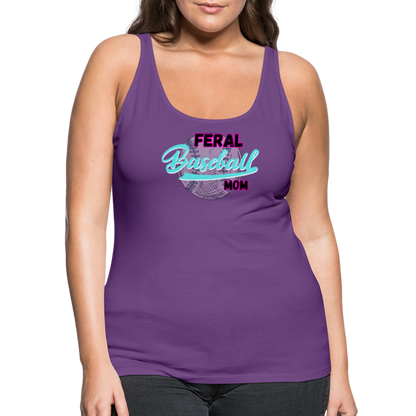 Feral Baseball Mom Women’s Premium Tank Top - purple