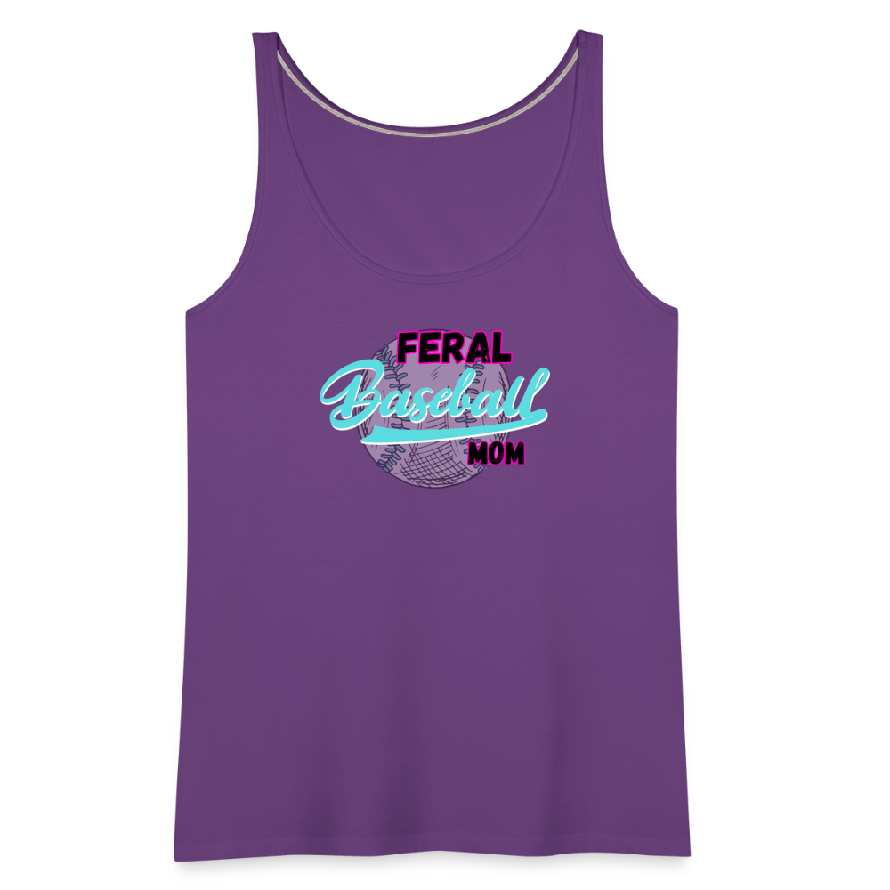 Feral Baseball Mom Women’s Premium Tank Top - purple