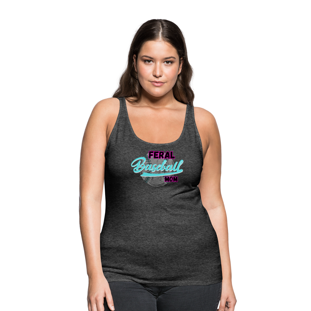 Feral Baseball Mom Women’s Premium Tank Top - charcoal grey