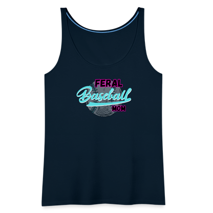 Feral Baseball Mom Women’s Premium Tank Top - deep navy