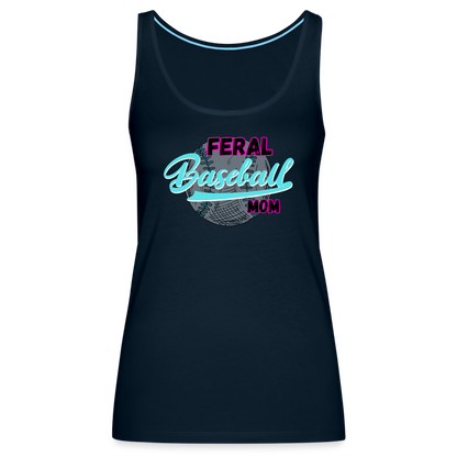 Feral Baseball Mom Women’s Premium Tank Top - deep navy