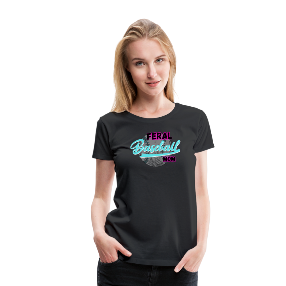 Feral Baseball Mom Women’s Premium T-Shirt - black