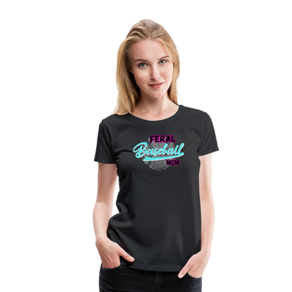 Feral Baseball Mom Women’s Premium T-Shirt - black