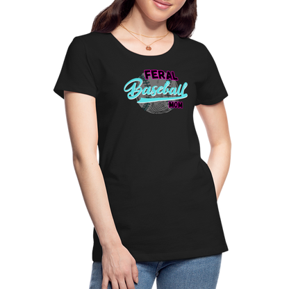 Feral Baseball Mom Women’s Premium T-Shirt - black