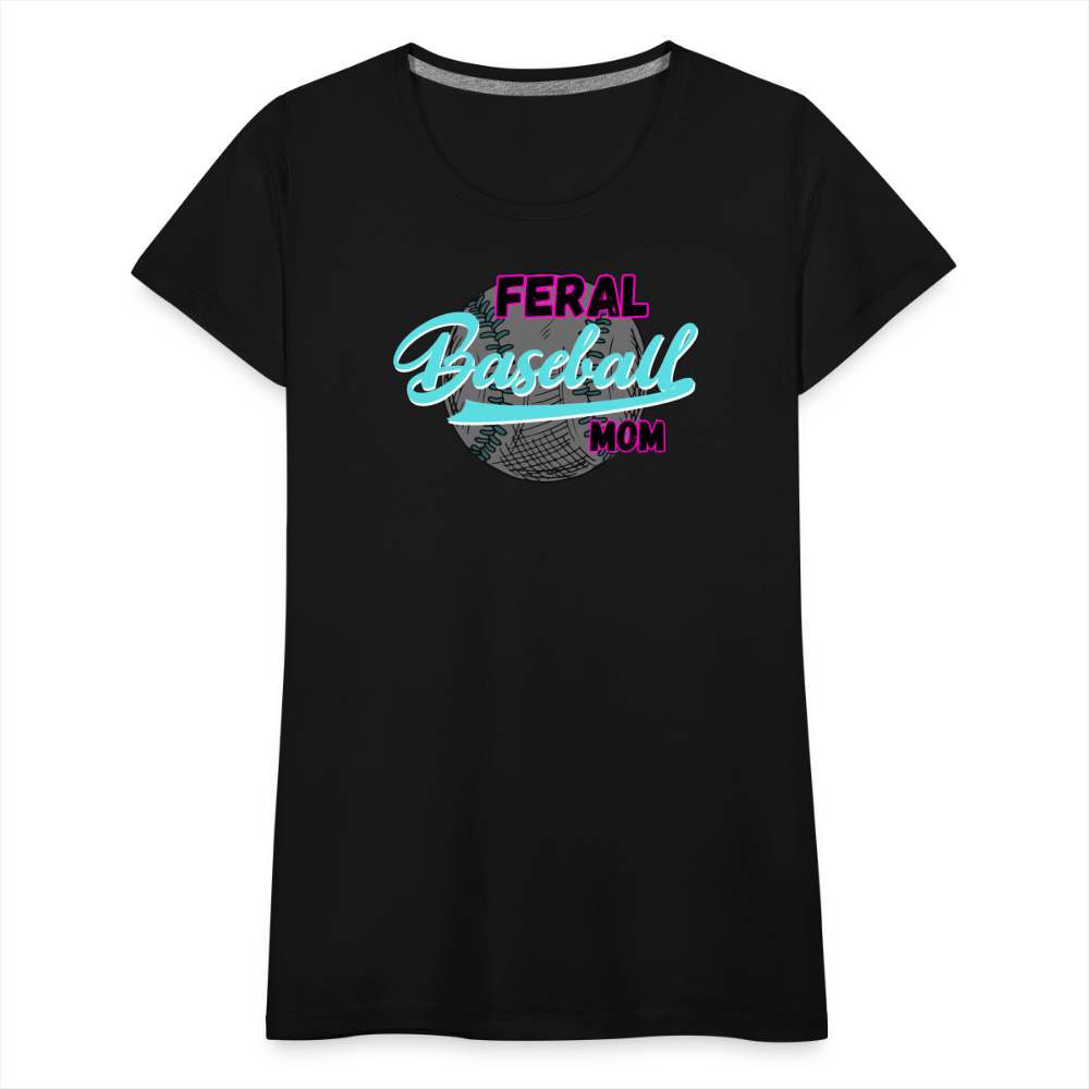 Feral Baseball Mom Women’s Premium T-Shirt - black