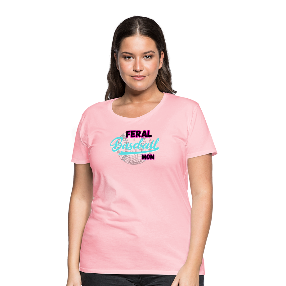 Feral Baseball Mom Women’s Premium T-Shirt - pink