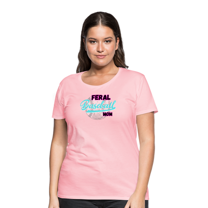 Feral Baseball Mom Women’s Premium T-Shirt - pink