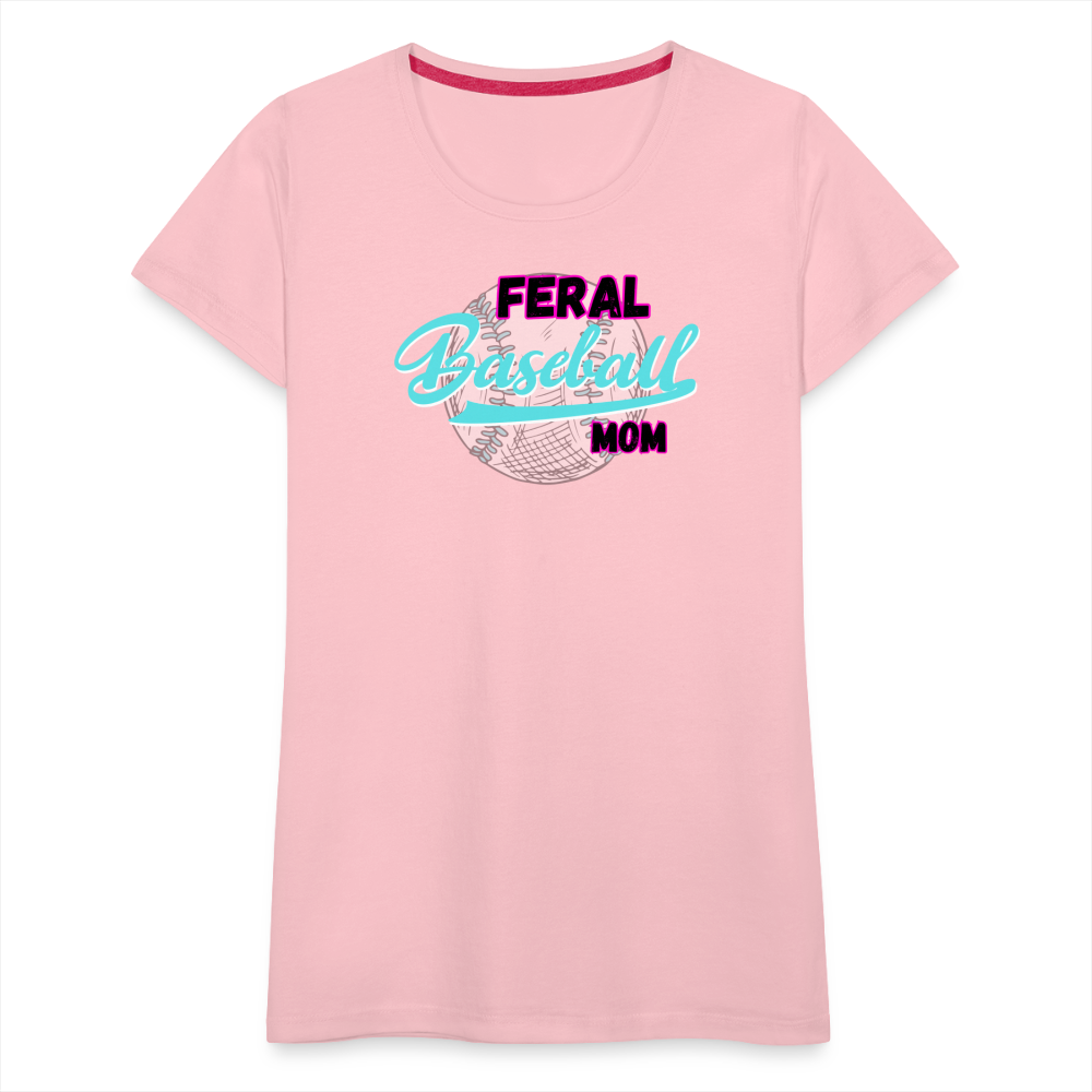 Feral Baseball Mom Women’s Premium T-Shirt - pink