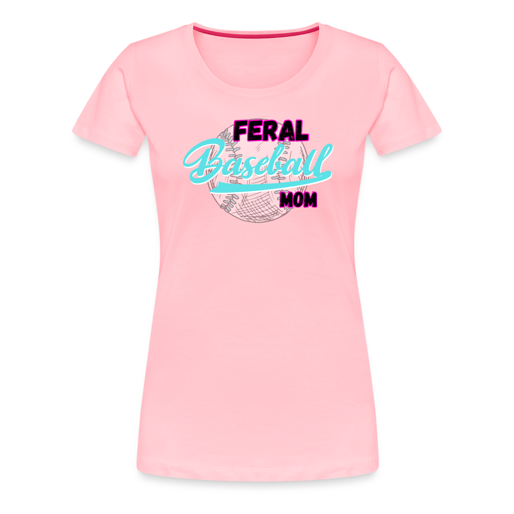 Feral Baseball Mom Women’s Premium T-Shirt - pink