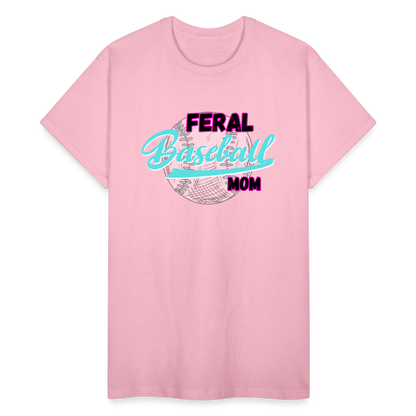 Feral Baseball Mom Gildan Ultra Cotton Adult T-Shirt - light pink