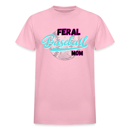 Feral Baseball Mom Gildan Ultra Cotton Adult T-Shirt - light pink