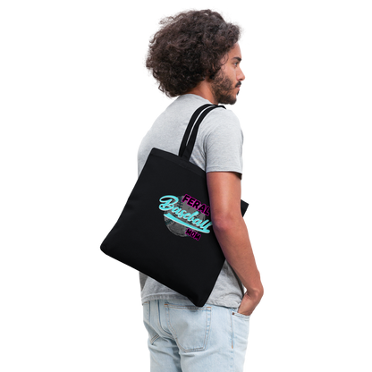 Feral Baseball Mom Tote Bag - black