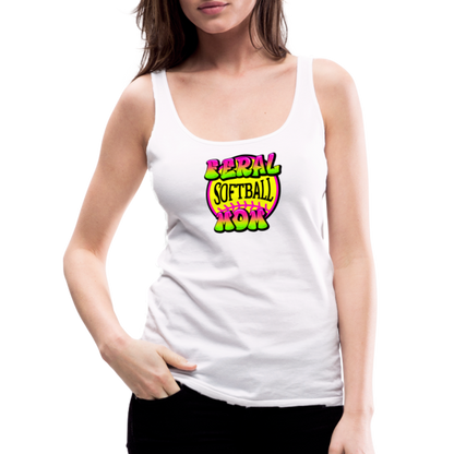 FERAL SOFTBALL MOM Women’s Premium Tank Top - white