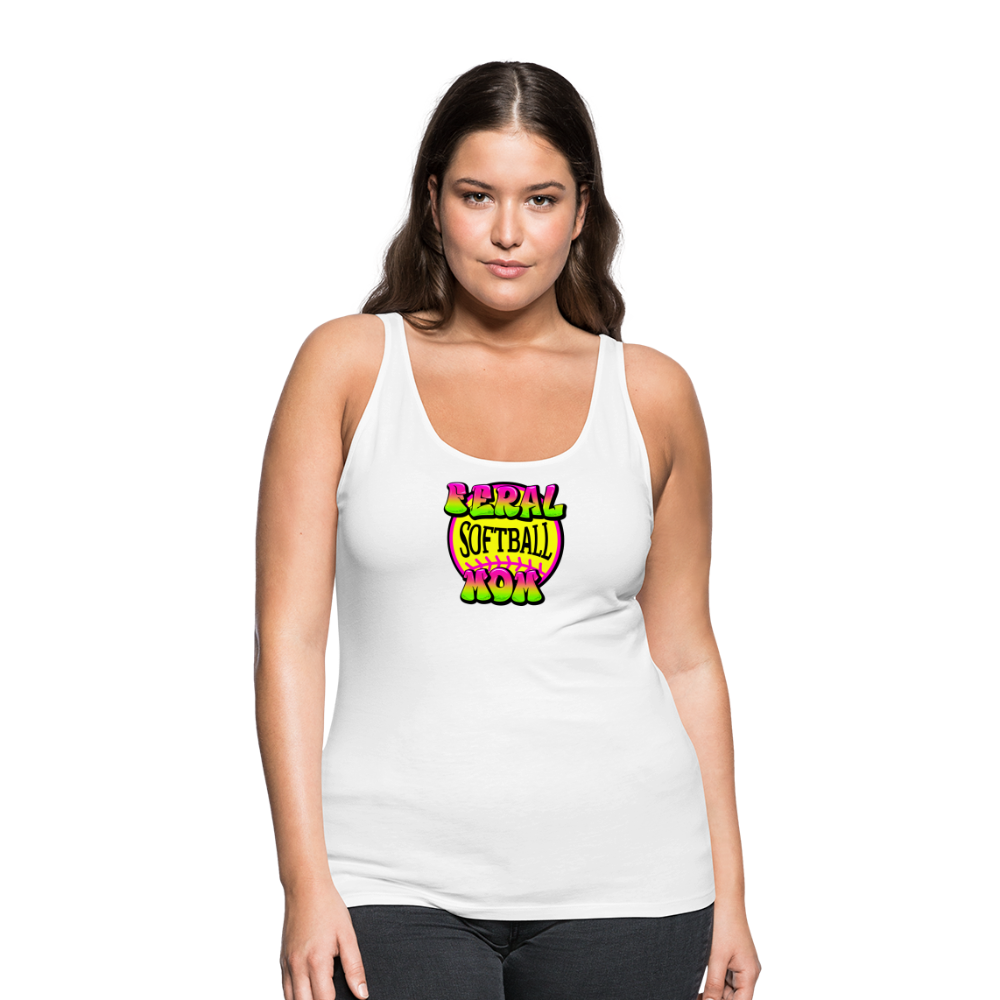 FERAL SOFTBALL MOM Women’s Premium Tank Top - white