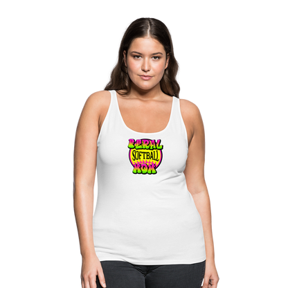 FERAL SOFTBALL MOM Women’s Premium Tank Top - white