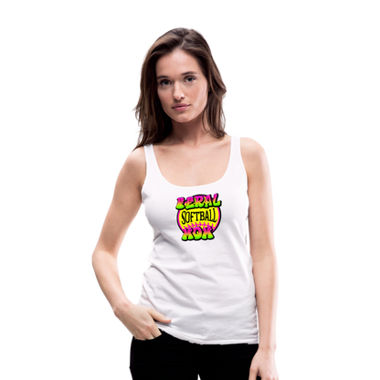 FERAL SOFTBALL MOM Women’s Premium Tank Top - white