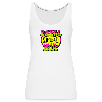 FERAL SOFTBALL MOM Women’s Premium Tank Top - white